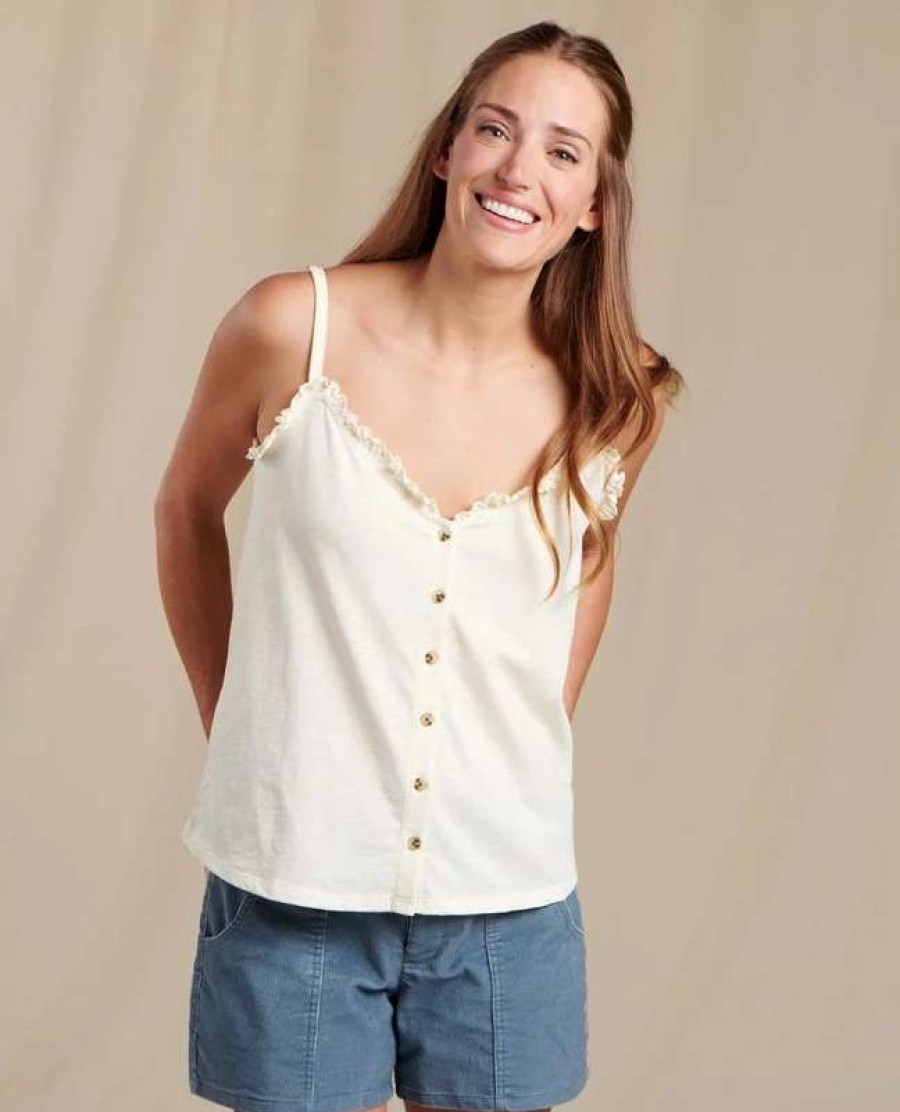 Women * | Toad&Co Toad & Co Women'S Primo Button Front Tank Salt