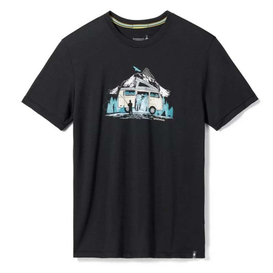 Tops * | Smartwool Men'S River Van Graphic Short Sleeve Tee Blk