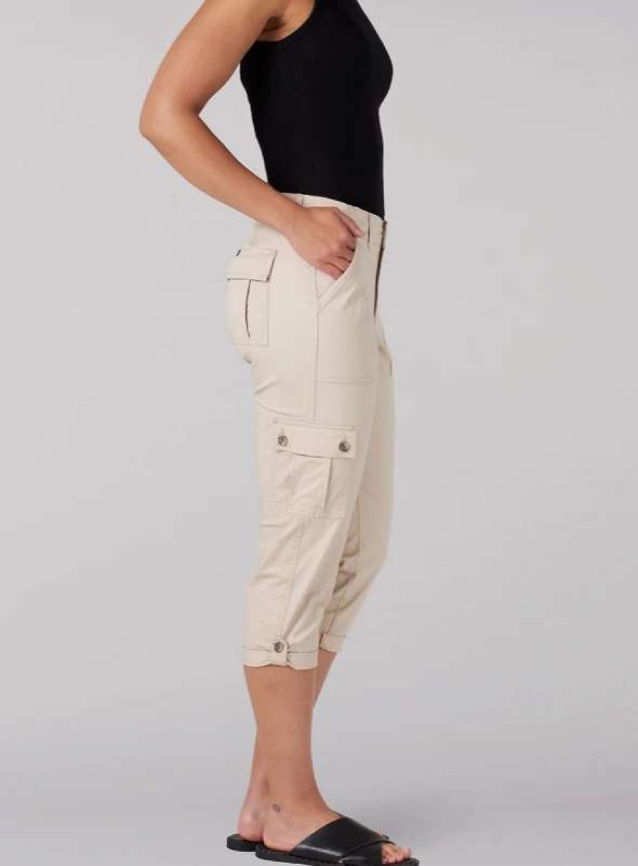 Women * | Lee Women'S Flex To Go Relaxed Fit Cargo Capri In Oxford Tan Oxft