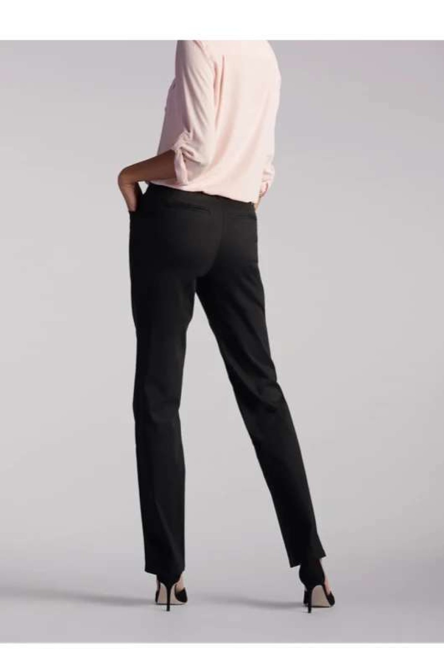 Women * | Lee Women'S Relaxed Fit Straight Leg Pant (All Day Pant) In Black