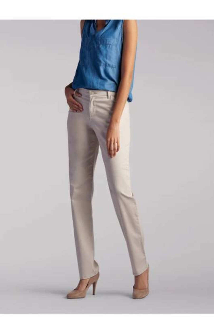 Women * | Lee Women'S Relaxed Fit Straight Leg Pant (All Day Pant) In Parchment