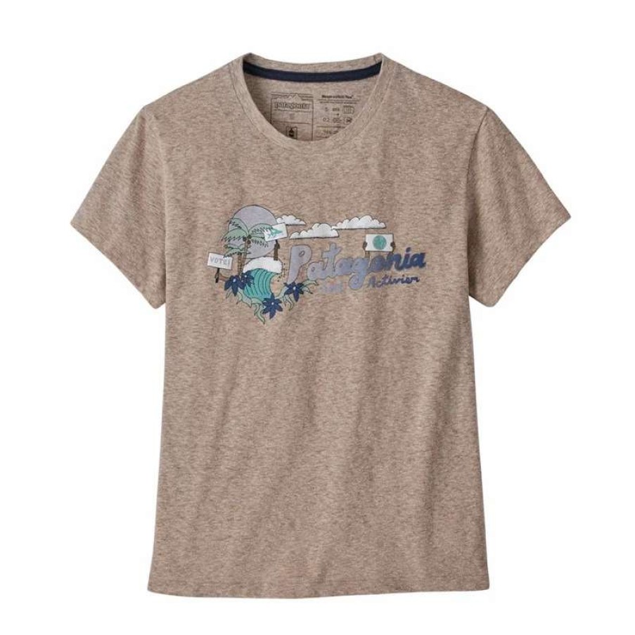 Women * | Patagonia Women'S Palm Protest Responsibili Tee Stpe