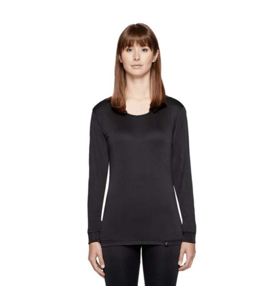 Women * | Terramar/Thermasilk Terramar S484Womens Silk Pointelle Scoop Neck