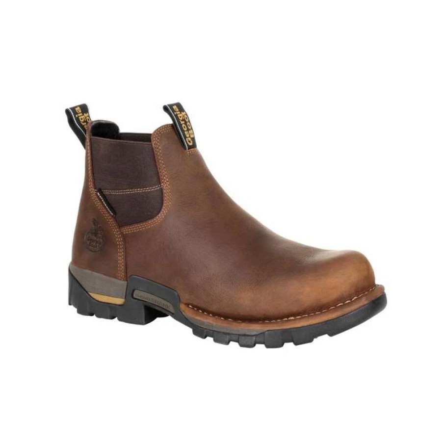 Tops * | Georgia Boot Eagle One Steel Toe Waterproof Chelsea Work Boot