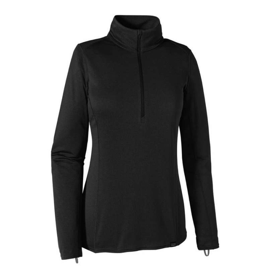 Women * | Patagonia Womens Capilene Midweight Zip Neck #44455 Blk