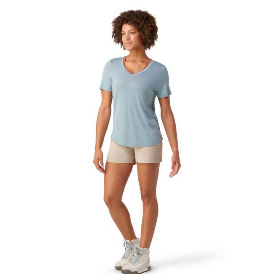 Women * | Smartwool Women'S Merino Sport Ultralite V Neck Short Sleeve