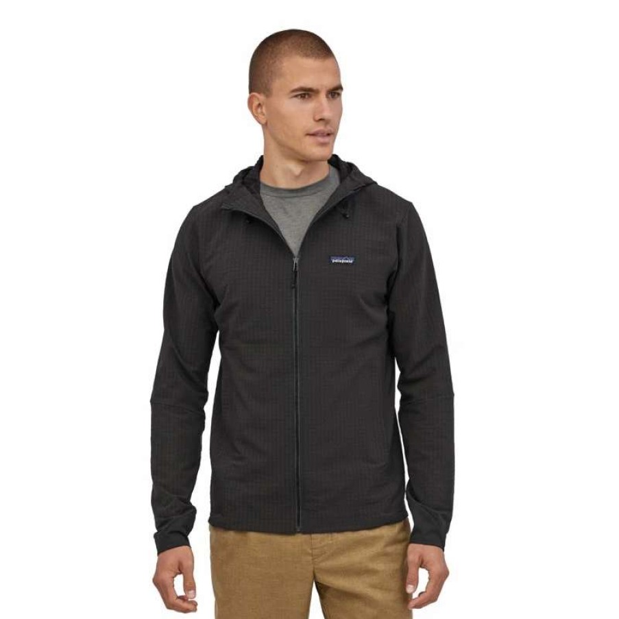 Tops * | Patagonia Men'S R1 Techface Hoody 83576 Blk